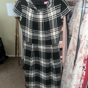 Black and White Plaid Dress